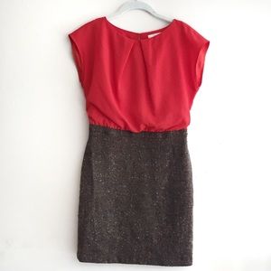 Ann Taylor LOFT Orange Brown Wool Blend Dress